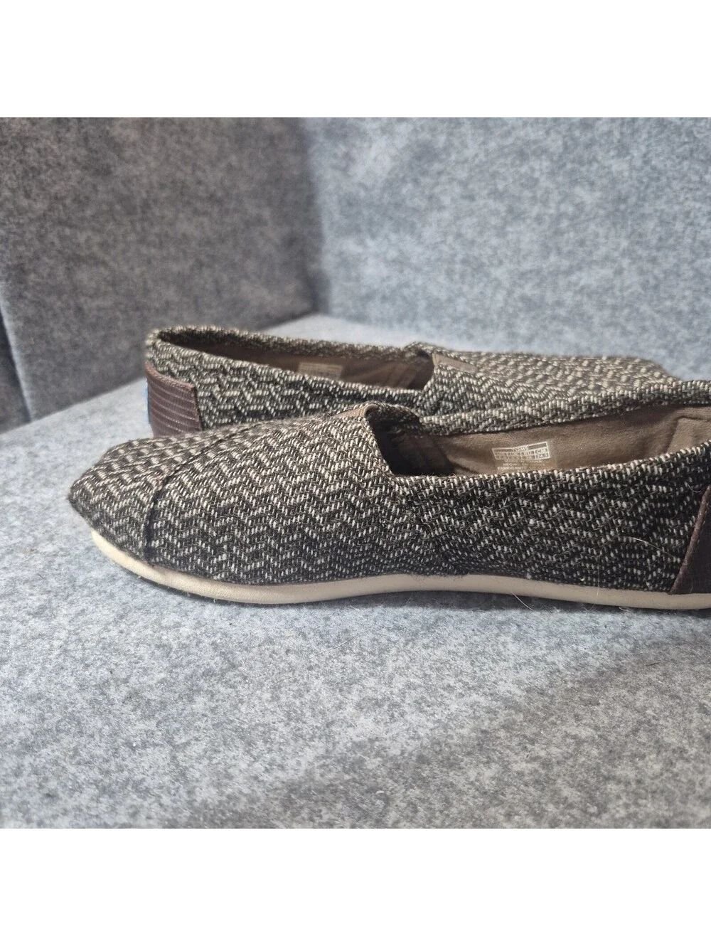 Toms Tweed Shoes Women's Size 7.5 Brown Herringbone